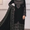 Marine Embroidered Pure Velvet Yado ki dulhan - Black