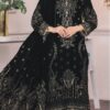 Marine Embroedered Pure Velvet Jan e Tamanna - Black