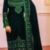 Marine Embroidered Pure Velvet Yado ki dulhan - Dark Green