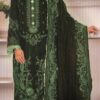Marine Embroidered Pure Velvet Collection Tarang - Dark Green