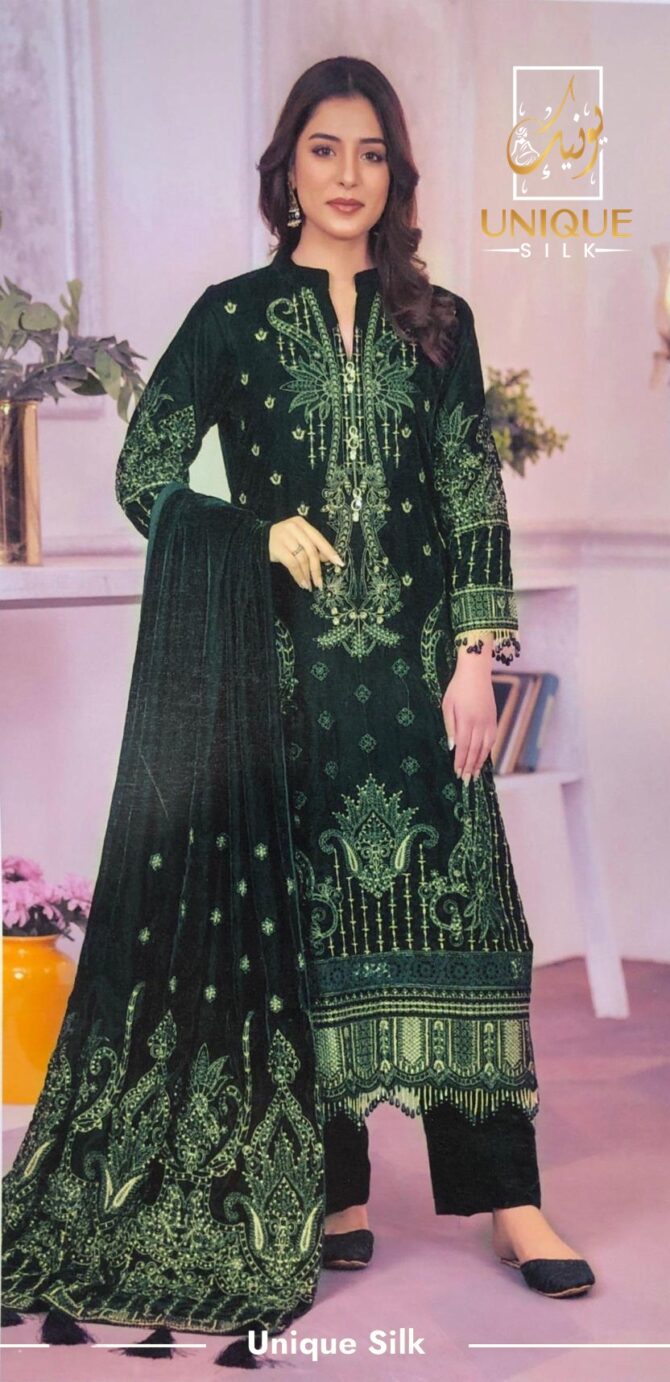 Marine Embroedered Pure Velvet Jan e Tamanna - Image 2