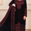 Marine Embroidered Pure Velvet Yado ki dulhan - Maroon