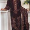 Marine Embroidered Pure Velvet Collection Tarang - Maroon