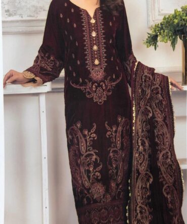 Marine Embroidered Pure Velvet Collection Tarang