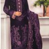 Marine Embroidered Pure Velvet Collection Tarang - Purple